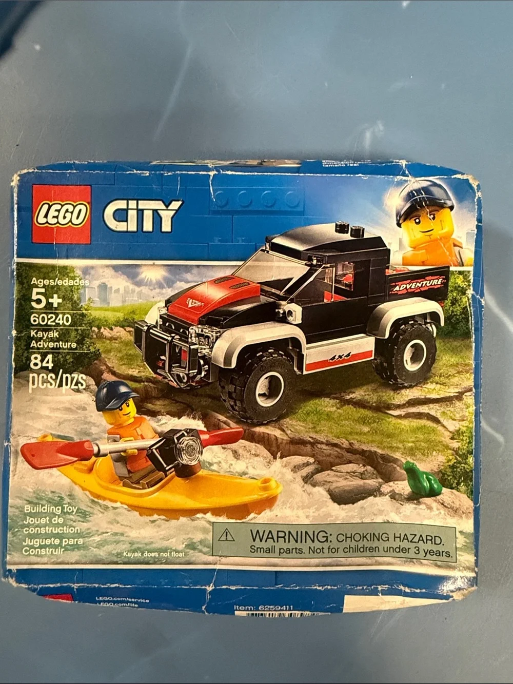 LEGO City Red, Yellow & Black Off-Road Rescue Truck with Kayak